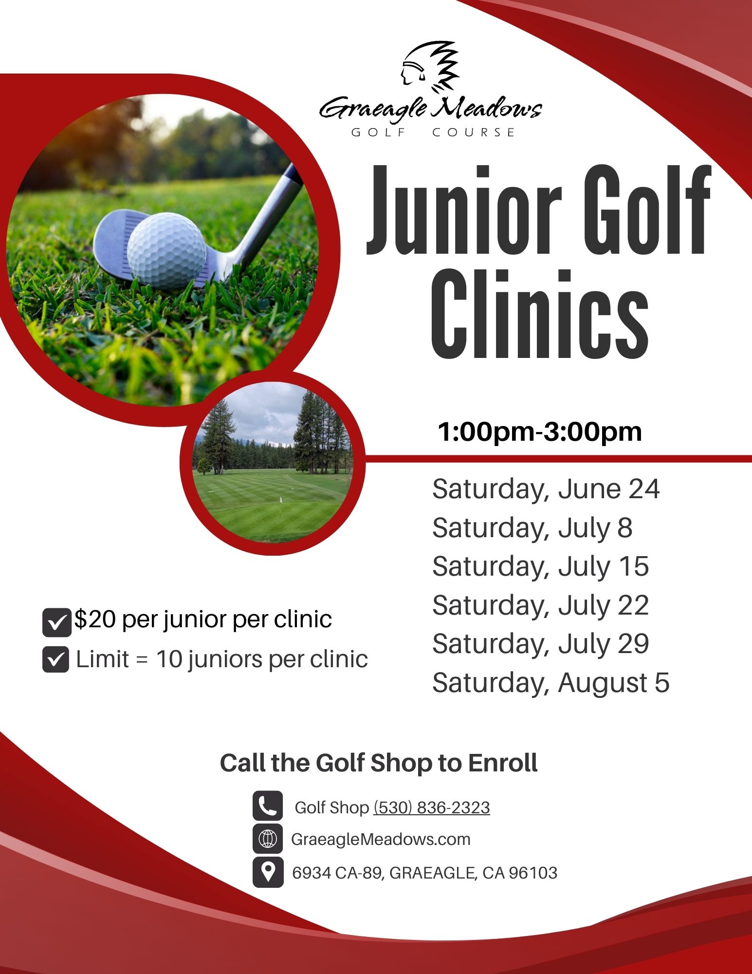 Junior Golf & Clinics Graeagle Meadows Golf Course